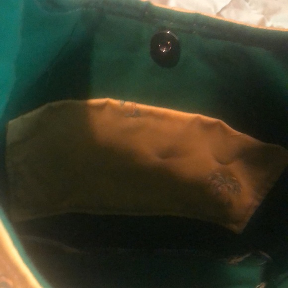 Tropical Yellow green knotted palm tree bag Hawaii Palm Springs teen tiny tote - Picture 3 of 9